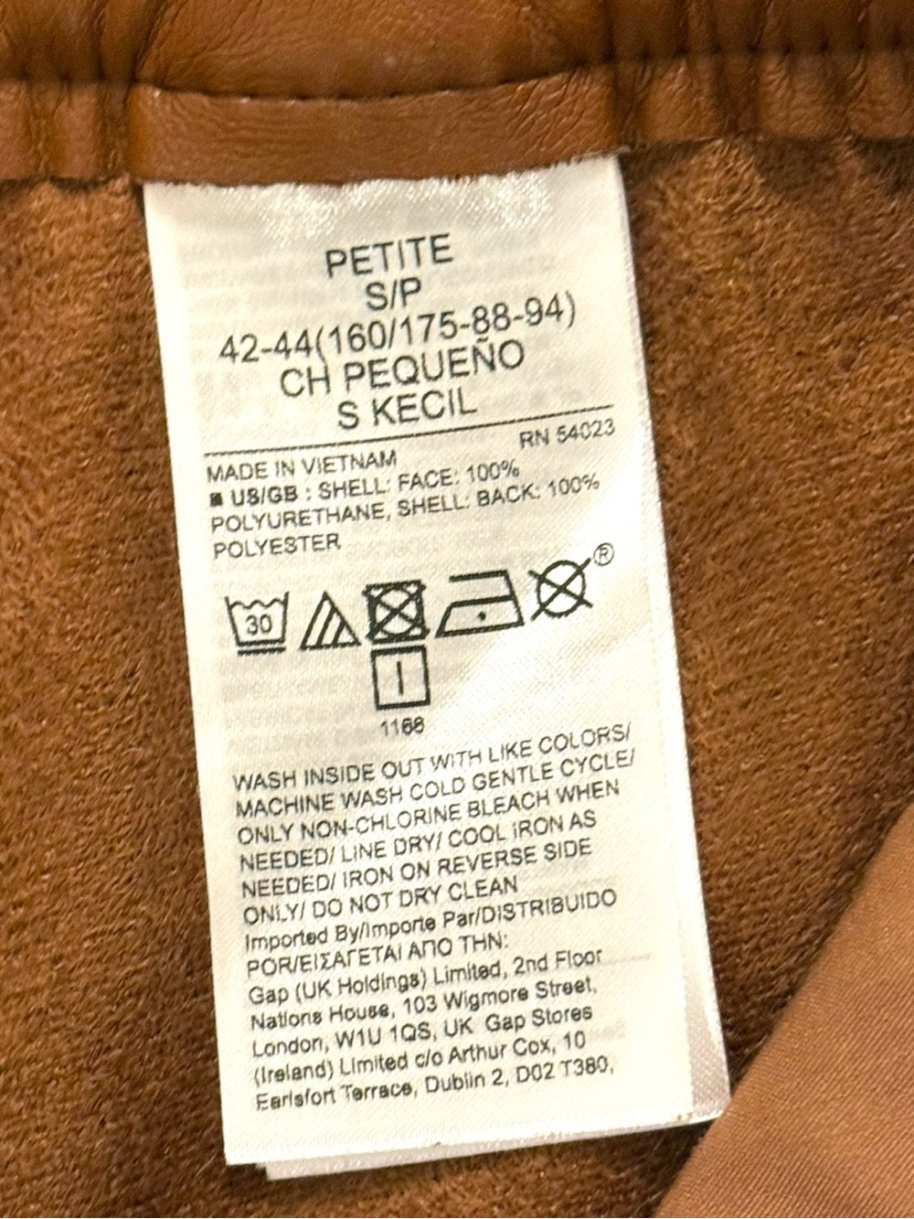 Banana Republic Petite S Faux Leather Jogger Pants Cognac Brown Vegan Leather - Picture 6 of 6